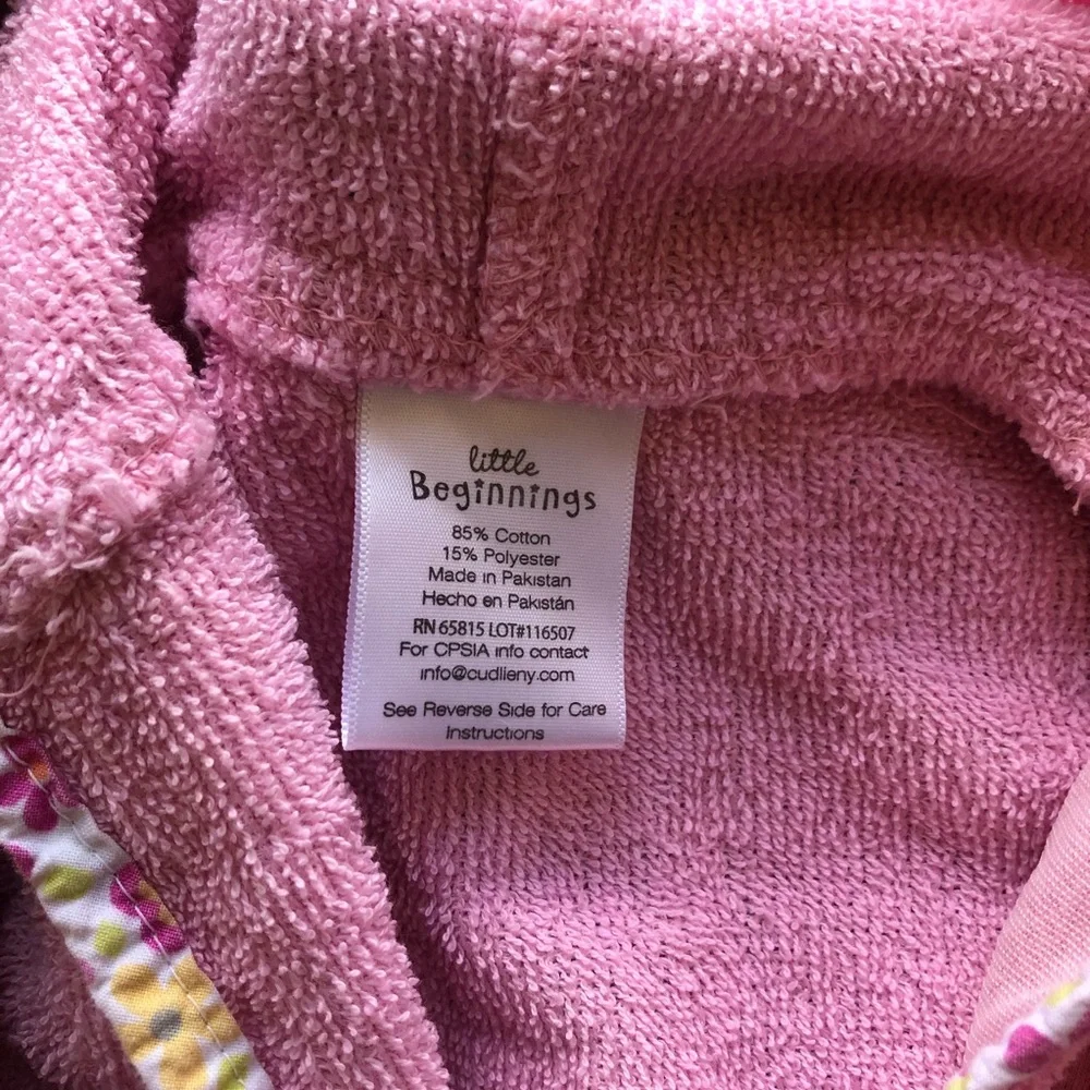 Little Beginnings Baby Robe Sz 0-12 Months Infant girl Pink‎ Baby Gift Newborn